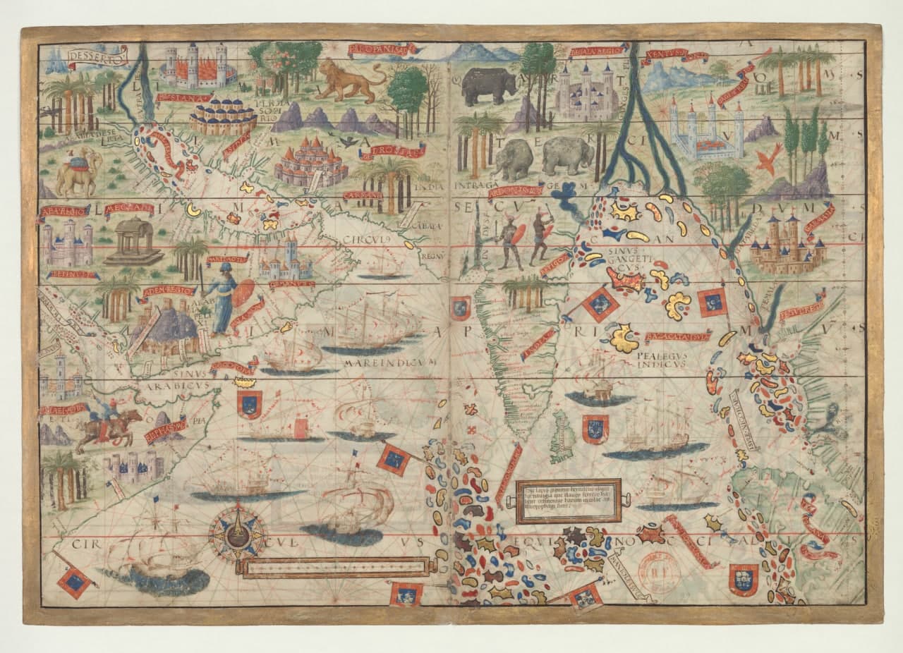 O Oceano Índico numa carta portuguesa de 1502